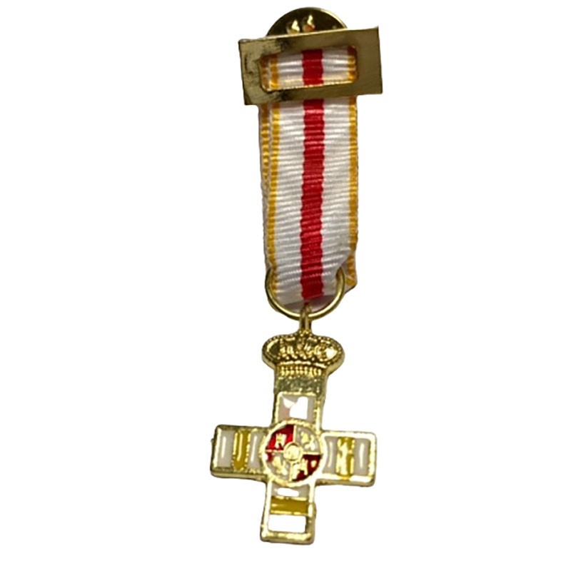 MEDALLA MINIATURA CRUZ MERITO MILITAR AMARILLO