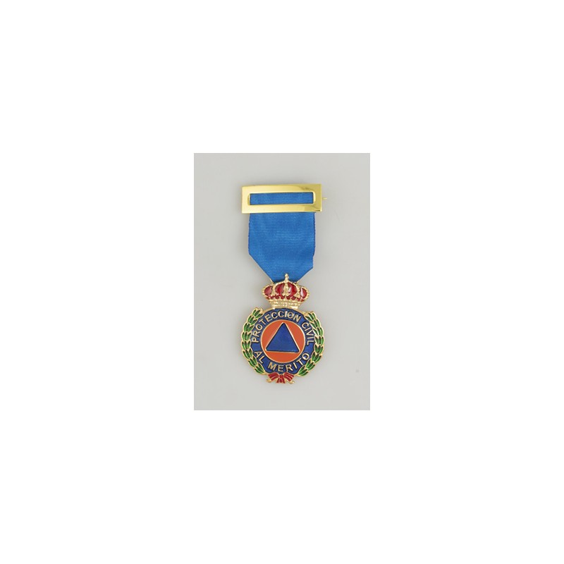 MEDALLA MERITO PROTECCION CIVIL AZUL BRONCE