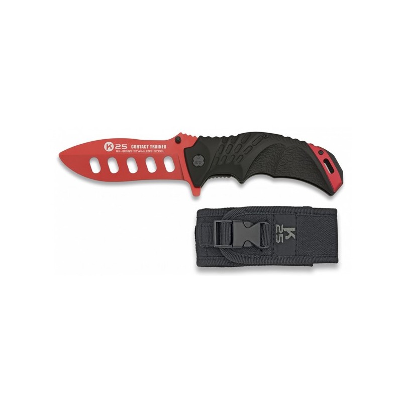 NAVAJA TACTICA K25 ENTRENAMIENTO ROJA