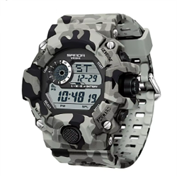Reloj Digital Gris Camuflaje