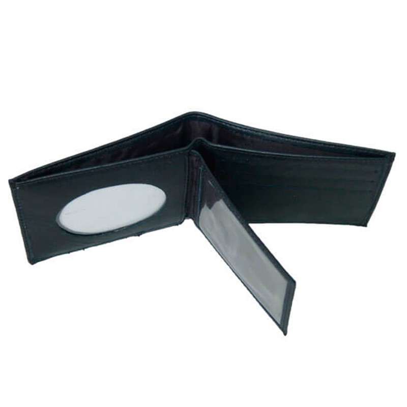 CARTERA PIEL DOBLE COMPARTIMENTO NEGRA