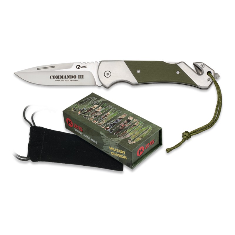 NAVAJA TACTICA K25 VERDE CNC