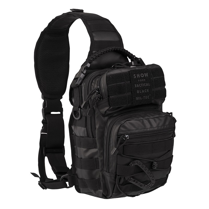 MOCHILA 1 HOMBRO 10L PIEL NEGRO
